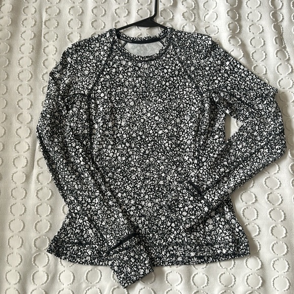 Lululemon Its Rulu Run Long Sleeve Shirt Venture Floral Alpine White Black - Picture 9 of 13
